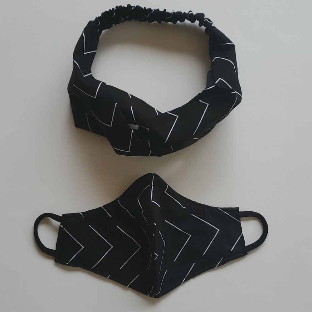 Turban Headband and Face Mask Set